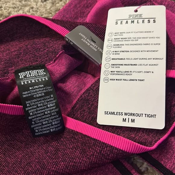 2 PAIRS PINK SEAMLESS LEGGINGS 🖤 🩷 - Picture 9 of 9